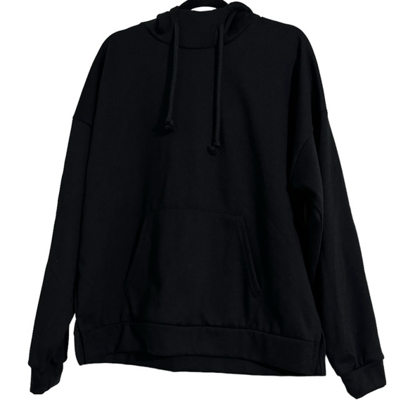 ORO Other - ORO Made in Los Angeles Solid Black Hooded Sweater Size M